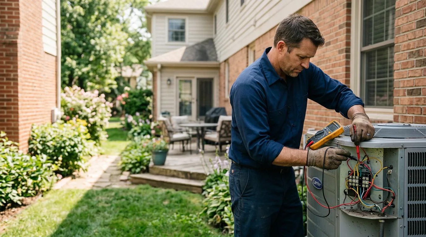 HVAC technician working near North Richland Hills, TX